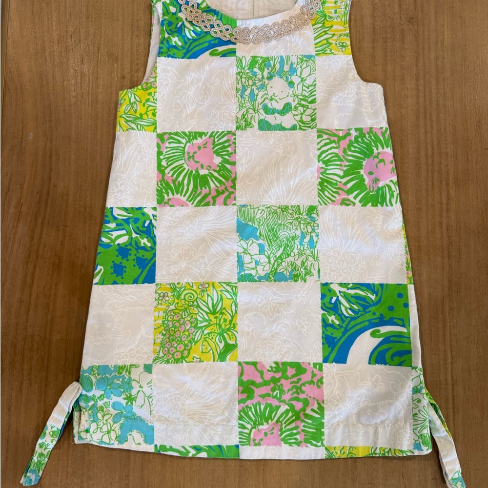 Lilly Pulitzer Patchwork Dress - Green, Pink, Blue, White
